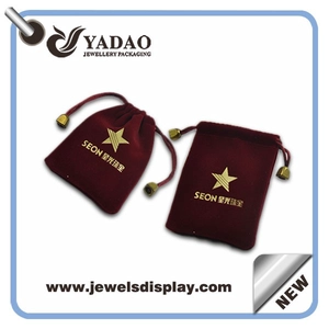 Velvet bolso de la bolsa para el paquete de la joyería con su insignia de China