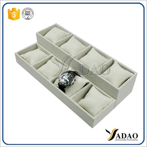 Relojes Ropa de China al por mayor de alta calidad para joyería y relojería expositor mostrador de la tienda reloj de visualización bandejas bandeja de la exhibición del reloj del diseño elegante