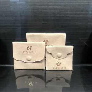 Wholesale Private Label Gift Pink Pouches Velvet Microfiber Button Envelope Flap Jewelry Pouch Bag