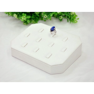 Großhandelspreis Weiß PU-Leder und Holz Ring Display Tray