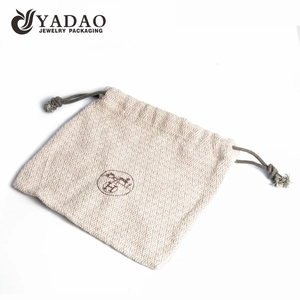 Yadao Fine and elegant pure colors to order Jute linen jewelry gift case for jewelry and gift