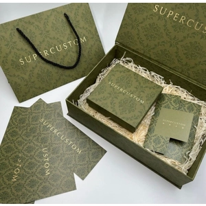 Yadao Full Set grüne Papierkiste Verpackung mit Textur für Luxusringschmuck mit Diamanten
