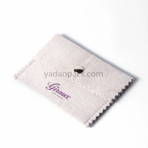 Pochette à bijoux faite main Yadao Sac d'emballage en velours granulé avec fermeture à pression et bords déchiquetés