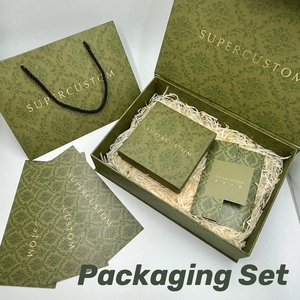 Set di imballaggio personalizzato Yadao con scatola di carta personalizzata Borsa da regalo Carte Green Magnete Box