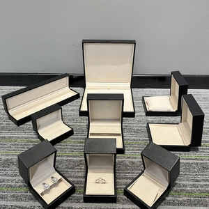 Set of luxury black leather jewelry packages at affordable prices