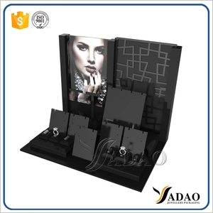 nero opaco esposizione acrilica dei monili Display vetrina vetrina gioielli contatore gioielli set esposizione acrilica finitura opaca acrilica
