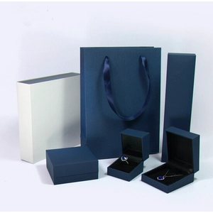 elegent宝石の包装袋宝石プラスチックの箱紙袋フルセットジュエリー包装袋&ボックスをカスタマイズします