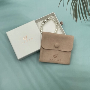 customize snap pouch bag microfiber pouch button closure pouch for jewelry gift packaging small MOQ to start 