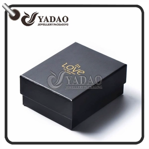 popolare piuttosto durevole delicatezza scatola di carta con qualsiasi nucleo interno con Hot-timbratura logo per anello/collana/bracciale imballaggio
