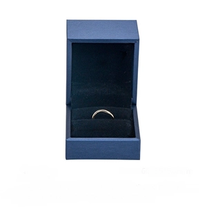 Dicker Rahmen Plastikringkasten Schmuck Verpackung Box Blau PU Leder Schmuckschatulle