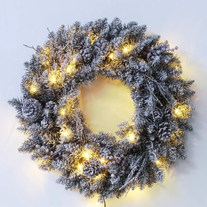 24" guirlande de Noël blanc dépoli