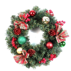 Couronne d’aiguilles de pin de 45cm pour Noël