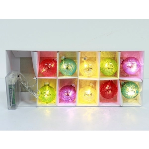 Colorful Lighted Christmas Hanging Ball Ornament With Lights