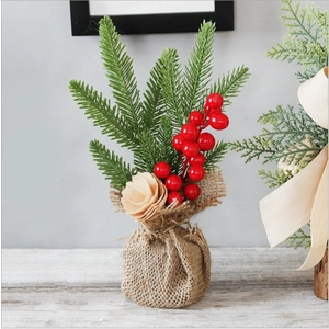 Festival decorations 25cm Christmas mini tree ornaments table top atmosphere decorate potted Christmas tree