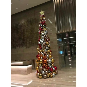 Albero della sfera Natale gigante coperta 5m con luci