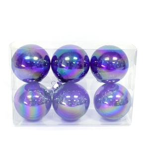 New Type Christmas Rainbow Finish Plastic Hanging Ball
