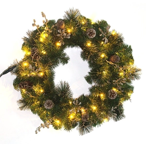 Guirlanda de Natal de PVC com pinha Natural decorações