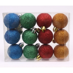 Promotional salable plastic hanging Christmas glitter ball