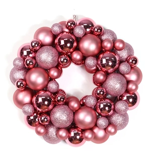 indoor christmas decoration 14'' plastic xmas ball ornament wreath