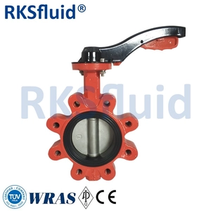 يتم تشغيله 4 بوصة إيطاليا 10 Lug Cryogenic Grooves Wafer نوع الحديد الزهر صمام فراشة الصانع