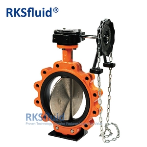 China Factory API Ductile الحديد الزهر DN200 WEFRE LUG TYPE صمام الفراشة مع عجلة اليد سلسلة