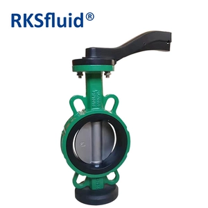 PN10 / 16 ductile الحديد EPDM مقعد رقاقة / العروة نوع رافعة نوع صمام فراشة مرنة
