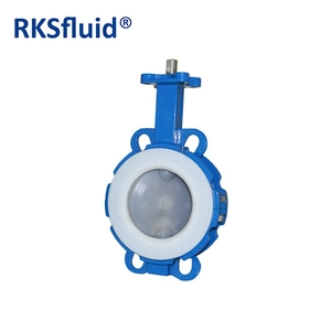 Soupape en PTFE plaquette de siège ligne centrale papillon vanne PFA