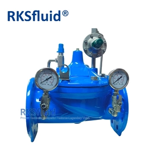 RKSfluid Válvula de controle de pressão de ferro dúctil DI Redução da válvula de controle solenóide DN100 para trabalho