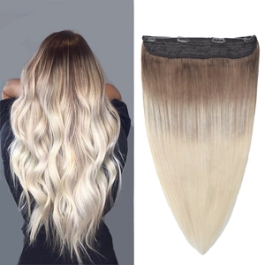 China 10 ''-30 '' Remy Extensão de cabelo humano Halo Halo Halo Extensões de cabelo humano brasileiro fabricante
