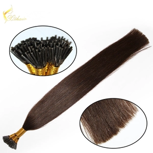 Cina 100% Virgin Russian Remy Double Drawn Human Hair 0.5g 0.8g 0.9g Itailan Keratin Pre bond I Tip Remy 1g Stick Tip Hair extensions produttore