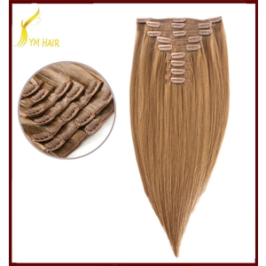 중국 100% human hair full head virgin brazilian hair clip ins 제조업체