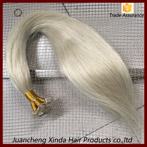 Cina 100% human no mixed factory wholesale flat tip Prvirgin remy brazilian hair produttore