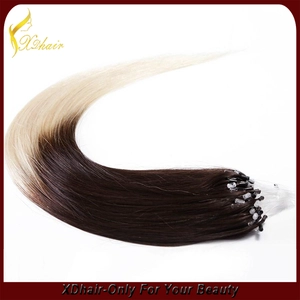 中国 12 "-32" 6Aレミーヘアーマイクロリングループ2トーンカラーナチュラルヘアエクステンション メーカー