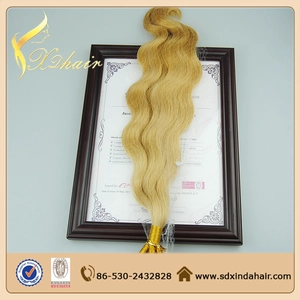 Cina 18" body wave flat tip kertian hair extensions produttore
