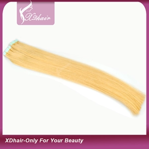 porcelana 2015 Hot Sale Virgin Double Drawn Hair Indian Remy Tape Hair Extension fabricante
