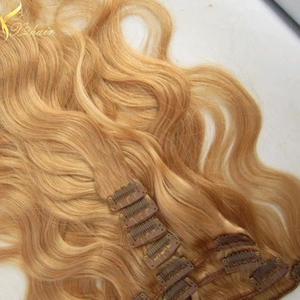 중국 2016 hot selling factory wholesale price no tangle no shedding full head clip in hair extensions free sample 제조업체