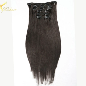중국 2016 top quality remy clip in hair extensions 220g thickest double drawn clip on weft 제조업체