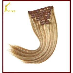 중국 20inch 180g highlight coloured brazilian human remy clip on hair extension 제조업체