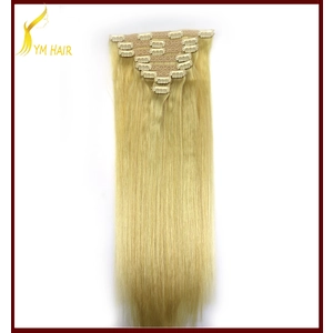 중국 7 piece 120g 100% human hair full head straight clip in remy hair extensions 제조업체