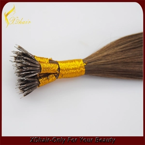 porcelana 7a top quality 100% virgin brazilian hair nano ring hair extensions russian virgin hair extensions fabricante