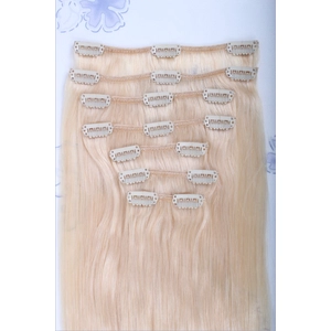 중국 7pcs double weft double drawn Clip in remy human hair extensions for white women 제조업체