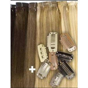 Cina Alibaba golden supplier cheap 100% unprocessed peruvian double drawn human hair clip in extensions produttore