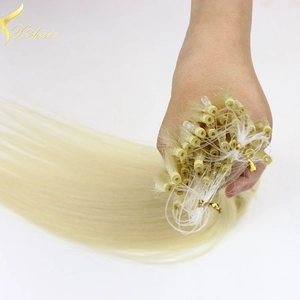 中国 Best quality no shedding no tangle top grade wholesale micro ring hair extensions dark blonde メーカー