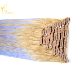 중국 Brazilian Human Hair Clip In Extensions Double Drawn Straight Style 6 pcs Per Set For Full One Head Human Hair Extentions weft 제조업체