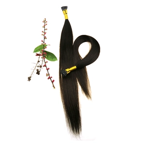 China Cheap Brazilian hair kinky straight no tangle no shedding dyed and ironed well itip hair extensions manufacturer