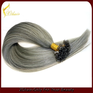 中国 Cheap high quality 100% Brazilian virgin remy hair Italy glue pre-bonded hair V tip hair extension メーカー