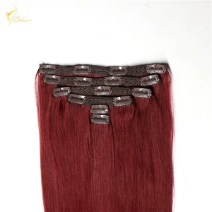 중국 Clip in Human Hair Extensions 99j Remy Brazilian Clip in Hair Extensions For Black Women 제조업체