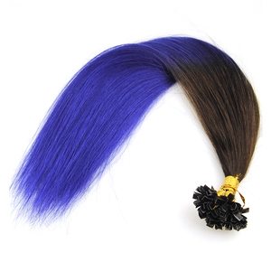 China Dip dye human hair extension nail tip hair U Tip Hersteller