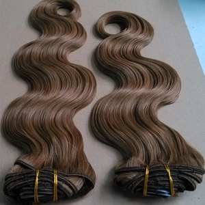 중국 Double Drawn Natural 100% Remy Human hair lace clip in hair extensions 제조업체