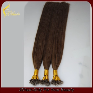 porcelana Factory wholesale remy human hair nano tip hair products Brown long straight hair fabricante